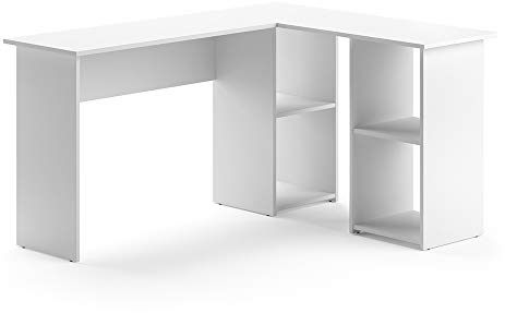 Vicco Eckschreibtisch Carlo, Winkelschreibtisch, Weiß, 136 x 112 cm