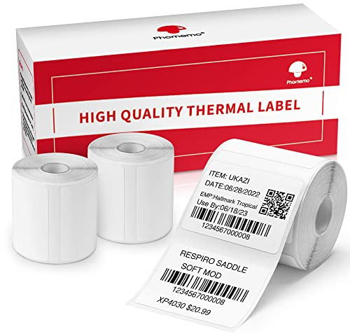 Phomemo 690 PCs Thermal Label - 1.57'' x 1.18'' (40x30mm) Labels Tape for M110/M220/M108/M250/M260/M120/M200/M221/M150/M160 Label Maker, Multipurpose Barcode Stickers, 230 Pcs/Roll
