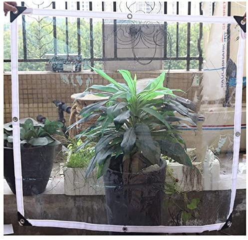 LIJINBO Waterproof Tarpaulin Heavy Duty,PVC Transparent Tarps With Eyelets Pergola Side Panels Garden Awning Canopy Rainproof Greenhouse Cover Insulation (Color : Clear, Size : 2.5x5m)