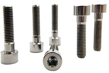 RISON Titanium Titanschrauben DIN912 M8x1.25x35mm Titanschrauben mit Innensechskant Silber,Titanlegierungurfarbe Titan-Schrauben, Innensechskantschrauben, 5 Stück