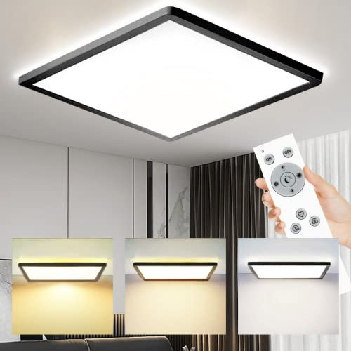 MLOQI Plafon LED Techo Cuadrada Lámpara de Techo Moderna Regulable 2700K-6500K Ø30CM 36W Luz de Techo con Mando a Distancia Lamparas de Dormitorio de Techo Salon, Cocina, Baño, Pasillo