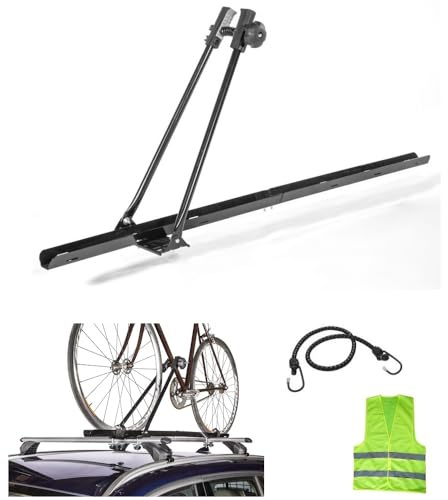 COMPATIBILE CON GIOTTILINE PORTABICI PER BARRE AUTO 1 PORTA BICICLETTE PER TETTO AUTO IN ACCIAIO PESO MAX 15KG RUOTE BICI 55MM SISTEMA FISSAGGIO A BARRA PORTATUTTO TIPO U