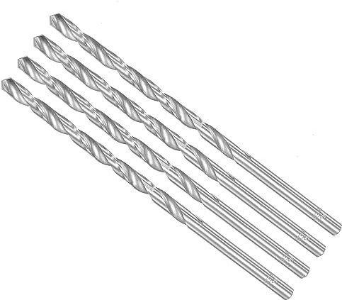 CoCud Extra Lange Spiralbohrer 6.5mm x 160mm Schnellarbeitsstahl 4Stk | Spiralbohrer Bit - (Anwendung: für Metall Holzarbeiten Plastik Aluminium)