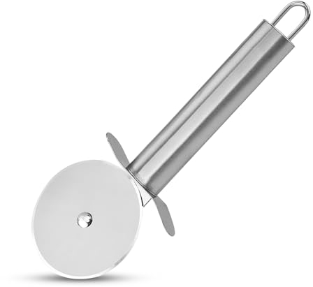 Thgtao Pizzaschneider, Pizzaroller, Pizzaroller aus Edelstahl, Hochwertige Schneidemesser- Zerteilt Pizza Mühelos in Servierfähige Stücke- Handlicher Pizza Cutter mit Fingerschutz
