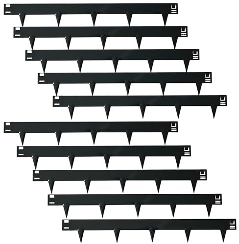 UNIGARDIA Flexible Rasenkante aus Metall 10 m - Garten Metall Beeteinfassung 150 mm Hoch - Beetbegrenzung Einfach einschlagen, 1 Paar Montagehandschuhe inklusive, Anthrazit