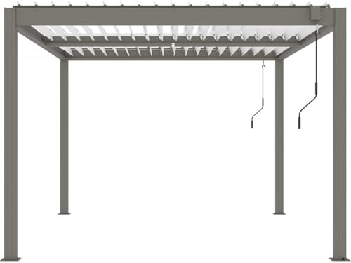 Pergola bioclimatique avec LED Windsor Premium en Aluminium 3 x 4 - Taupe