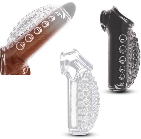 2er Ultra-grob Penismanschetten Penishülle für Penis Vergrößern,2024-Neu Penis Sleeve,mit Hodenringe für den Mann,Penis Hülle Penis Extender Penis Verlängerung,Sexspielzeug für Paare Extrem Sex