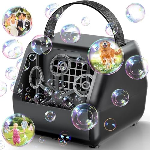 Nauotk Seifenblasenmaschine, Eingebaute Batterie, Verbesserte Blasenmacher, Automatischer Blasenmacher 10000+/Min für Bühnen,Weihnachtsfeiern,Karneval