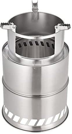 Poêle De Camping, Poêle à Bois Pliable En Acier Inoxydable, Poêle De Survie Portable Pour Randonnée En Plein Air, Pique-nique, Barbecue(L)