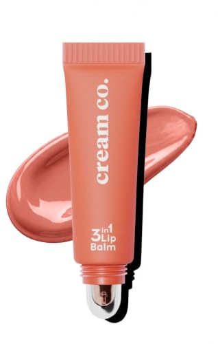 cream co. 3in1 Lippenbalsam mit Hyaluron, Ceramid & Sheabutter, Vegan Tinted Lip Balm für Feuchtigkeitsspendender & Barriere Reparierend, Lippenpflege zum Schutz vor Trockenen Lippen, Zuckerplätzchen