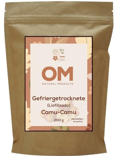 OM® - Gefriergetrocknete Camu Camu Pulver | Besser als Extract I Ideal für Smoothies, Shakes & Müslitopping I natürliches Vitamin C I vegan (200 G)