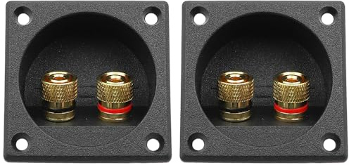 Hsthe Sea 2 Stück quadratische 2-Wege-Lautsprecherbox, Anschlussdose, Lautsprecher-Anschlussdose mit Bananenstecker für DIY-Heim-Auto-Stereolautsprecher