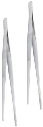 SHOWERORO 2pcs Stainless Steel Food Clip Steak Tweezers Fishbone BBQ Tong Cooking Tool