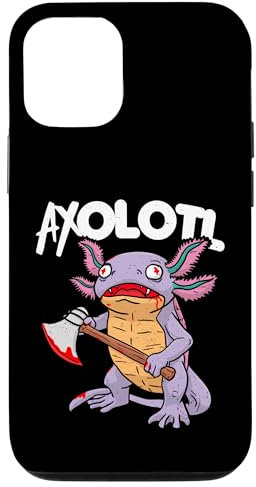iPhone 13 Pro Halloween Funny Cute Horror Axolotl with Ax Case