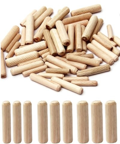 JEXOWIQ Cavicchi,60 Pezzi Assortimento Tasselli in Legno, Tasselli in legno,Tasselli Aghi in Legno Conici Scanalati per Fresatrice, Scanalature, Artigianato, Bricolage, Falegnameria, M8 M10 M12