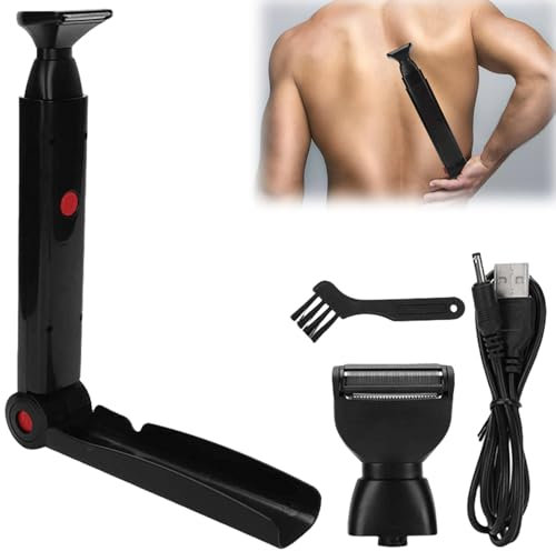 GAOUTO Rasoio elettrico per la schiena da uomo, per uomo, body trimmer da uomo, per manico lungo, da uomo, per la schiena da uomo, per il corpo, per il viso, le braccia, la barba