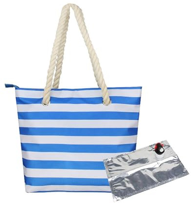 Gaxcent Wein Einkaufstasche, Weintasche mit Getränkespender, Picknicktasche mit auslaufsicherem und isoliertem Fach Auslaufsichere Picknicktasche für Strand Reisen Picknick Camping,B