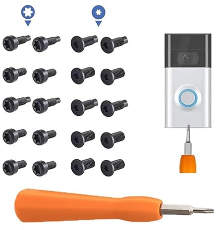 Doorbell Screwdriver Replacement Kit with 20Pcs Spare Screws, Double-Ended T6 & T15, Compatible with All R/ing Doorbells