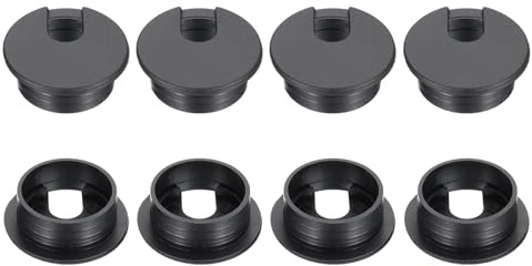 PATIKIL Passacavi Da Scrivania 35mm, 8pci Copri Foro Per Cavi Passacavi Per Scrivania In Plastica ABS Robusta Forma Rotonda Per Organizzare Cavi Mobile Scrivania, Forma A U, Nero