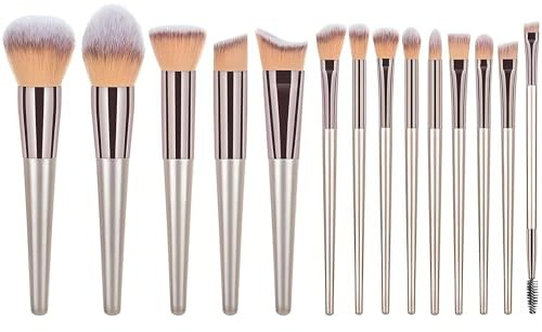 Sminkborstar Sminkborstset 14-delad Syntetisk Makeupborste For Ögonskugga Och Rouge For Foundation Powder Concealer Makeupborstar