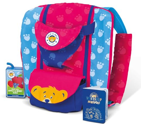 Casdon Build-A-Bear Workshop Pawfect Adventure Bear Carrier - Transportador multidireccional de tamaño Oso para Peluches, Juguete con Licencia Oficial para niños a Partir de 3 años, Incluye Bolsa