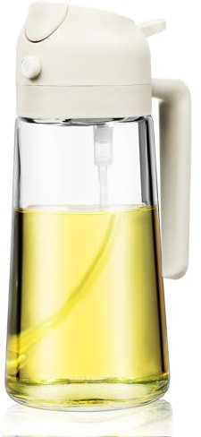Hemobllo Dispensador De Aceite De Oliva De Vidrio Pulverización De Precisión Botella Rociadora De Aceite Para Cocinar