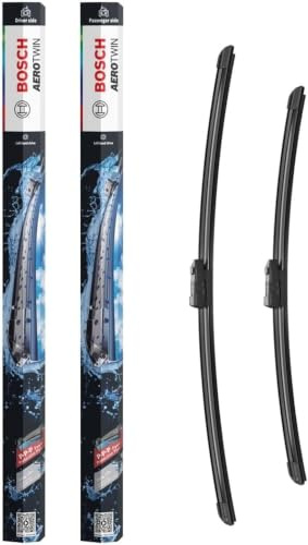 Bosch Aerotwin Aerotwin eA 297 S - Jeu de 2 Balais d'essuie-glaces de Remplacement Avant - Livrés avec Adaptateur Pré-assemblé - 600 mm / 500 mm - Boîte réduite pour moins de déchets