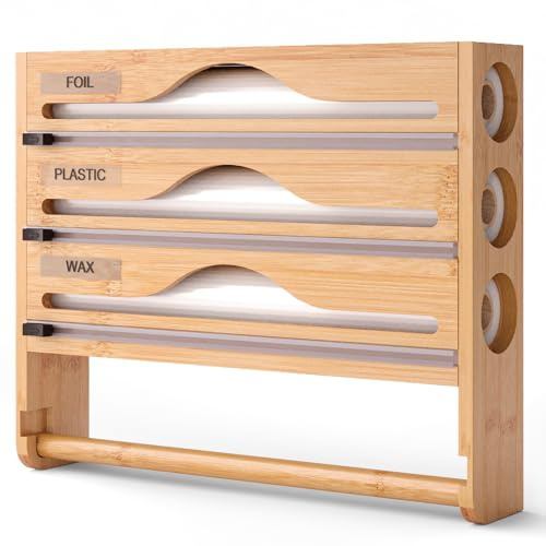 carta per alimenti, dispenser di pellicola in alluminio con taglierina e porta cucina, supporto portaoggetti per parete/cassetto da cucina