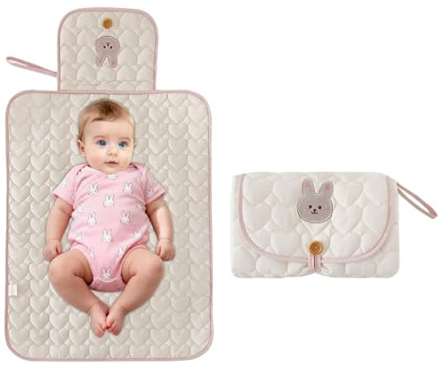 Changing Mat,1 PCS Travel Changing Mat,Changing Pad,Portable Changing Pad for Newborns,Infant Gift (Rabbit Pattern)
