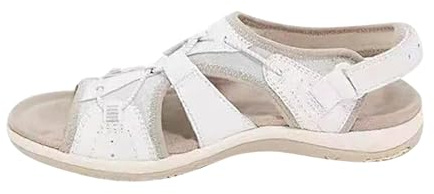 ARGELAN Sandali da donna senza lacci, comodi, con punta aperta, supporto per arco plantare, comodi, leggeri, estivi, camminate, trekking, estate, spiaggia, bianco, 39.5 EU