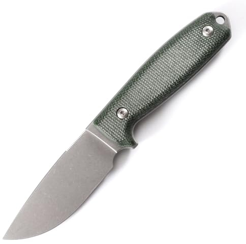 JEABROTHER 14C28N-Stahl Outdoor-Feststehmesser mit Micarta-Griff, Inklusive Scheide und Gürtelclip, Feststehende Klinge für Täglichen Gebrauch, Wandern und Camping (A)