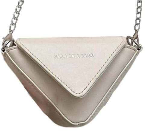 Generisch Lederschleiftasche, Kettenschlingbeutel für Frauen,PU Lederdreieck geformt kleine Geldbörse Kupplung | Stilvolle Slingback -Tasche für Outdoor, Reisen, Urlaub, Einkaufen