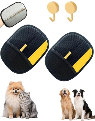 Skimys Guanto Peli, Skimys Guanto LEVA Peli Guanto Riutilizzabile Ed Ecologico, Rimuove Efficacemente Peli Di Cani E Gatti E PUò Essere Utilizzato Anche per Pulizia Di Vestiti E Divani(2 PCS)