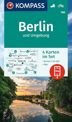 KOMPASS Wanderkarten-Set 700 Berlin und Umgebung (4 Karten) 1:50.000: inklusive Karte zur offline Verwendung in der KOMPASS-App. Fahrradfahren.