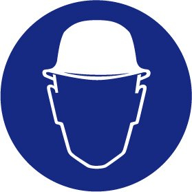 Gebotsschild aus Aluminium - Schutzhelm tragen - Ø 20 cm