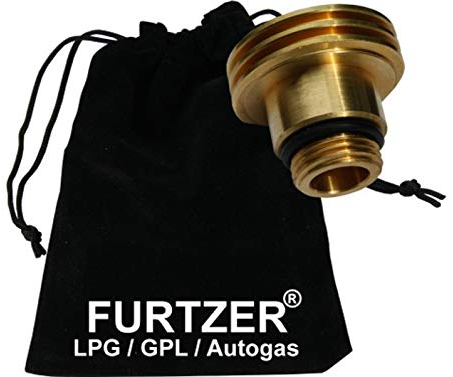 Furtzer LPG GPL Autogas Tankadapter M22 (1 3/4 X W21.8) ACME kurz Adapter mit Stoffbeutel