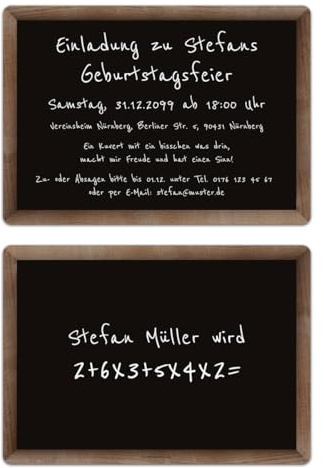 Kartenmachen.de Personalisierte 10-100x Einladungskarten runder Geburtstag 60 Jahre Geburtstagseinladungen - Rechenaufgabe