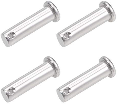 sourcing map 4 Stück Steckbolzen Einloch Gabelkopfstifte Gelenkstift Splintstift Flachekopf 10 mm x 35mm Edelstahl 304