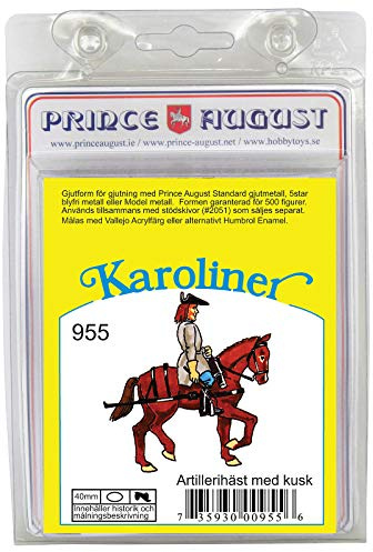 Prince August Hobby Molde de fundición – Karoliners Artillery Man on Horse PAS955