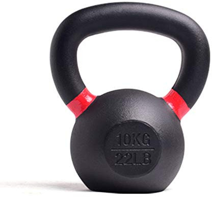 Kettlebells HUAHUA Fitness Gusseisen, 8kg / 17.6lb, Hauptgymnastik Innen-und Außen Fitness Krafttraining, Schwarz