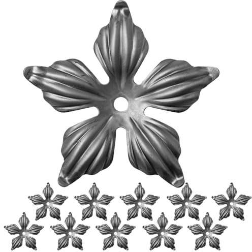 STAL 10 Stück Zaundekoration Zierelement Metallblumen Metallblätter Blätter (⌀135mm/2mm - 50.021.01/10 Stück)