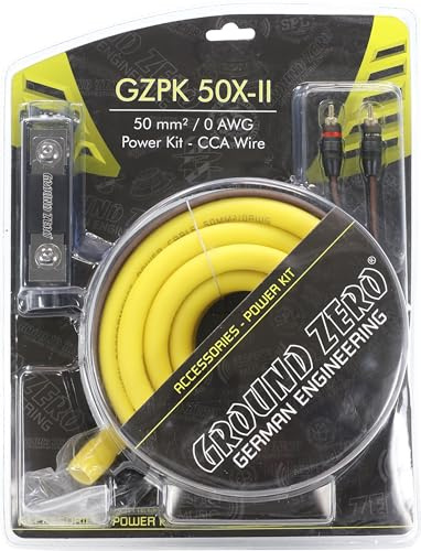 Ground Zero GZPK 50X-II – 50 mm² CCA Car HiFi Kabelset, Verstärker Stromkabel Komplettset inkl. Sicherung & Zubehör