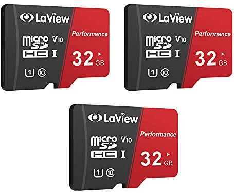 LaView 32GBx3 Micro SD Card, Micro SDXC UHS-I Memory Card – 95MB/s,633X,U1,C10,Full HD Video V10, A1, FAT32, High Speed Flash TF Card P500 for Phone/Tablet/PC/Computer with Adapter
