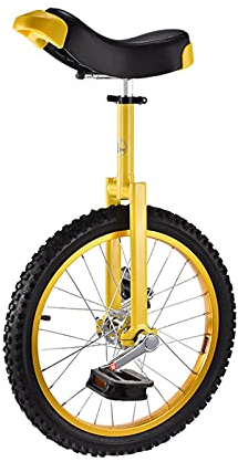 JLXJ Einrad 46 cm (18 ) Rad Einrad für Erwachsene/Große Kinder, Outdoor Boy Girls Einräder für Anfänger, Felge Aus Aluminiumlegierung und Manganstahl (Color : Yellow)