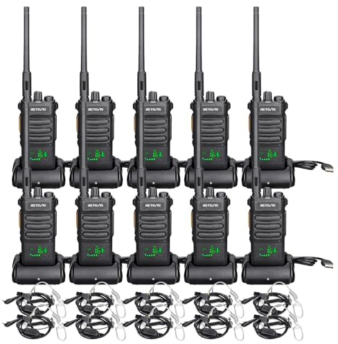 Retevis RT86 Two Way Radios Long Range with Earpiece for Warehouse,10 Pack