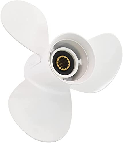 Luxuypon Außenbord-Propeller passend für Yamaha 25 PS, 30 PS, 40 PS, 48 PS, 50 PS, 60 PS, 11 1/8 x 13 Aluminiumlegierung, Schraubenmotor, Teil, 3 Blatt, 13 Verzahnung