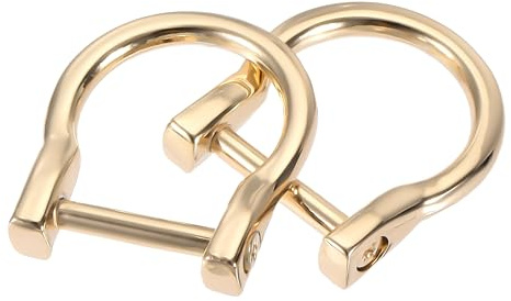 sourcing map 2 Stück D-Ringe Schrauben in Schäkel 23mm Gold | Hochwertige Zinklegierung, galvanisiert, rostfrei und langlebig. Einfache Montage mit Schraubendreher.