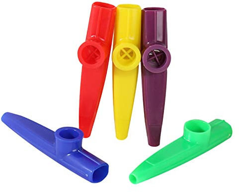5 Pcs Plastic Kazoos Musical Instruments Kazoo Children's Musical Instruments Colored Kazoos for Kids Instrumental Accompaniment