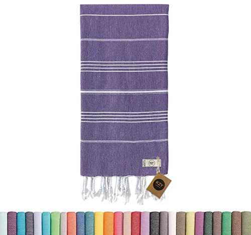 KZY LONDON Toalla de playa – Toallas de playa turcas grandes para camping, natación, baño, gimnasio, picnic, secado rápido, súper absorbentes, ligeras, hombres, niños (morado)