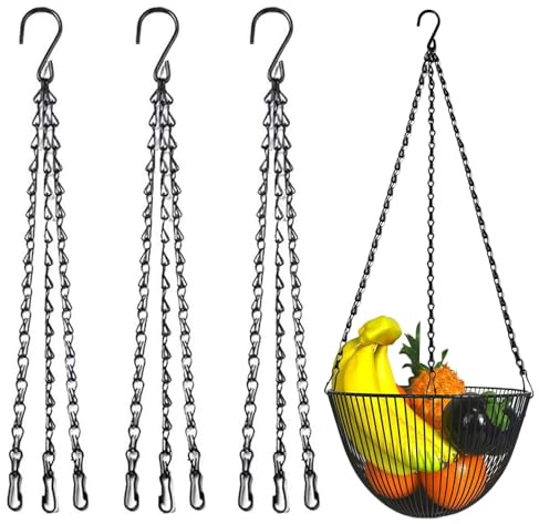 YTUGCG 4 Pack 3-Point Hanging Chains 15.7 (40cm) Black for Plants, Bird Feeders, Flower Pots and Baskets